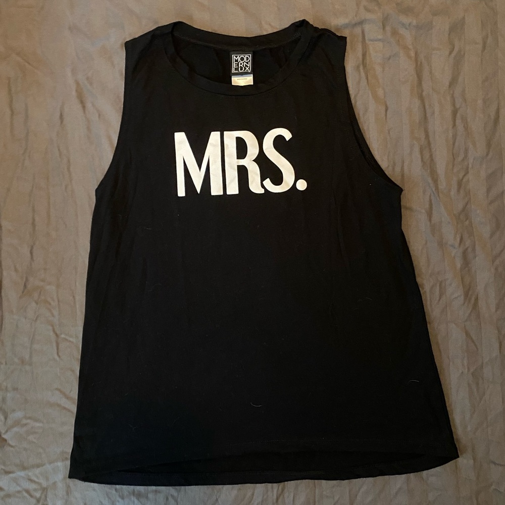 ✨3/$15✨ Size XL Modern Lux Black “Mrs” Tank - Picture 1 of 4